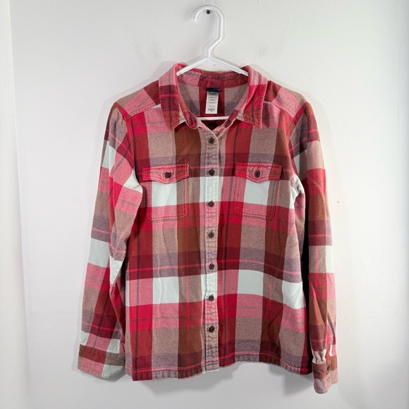Patagonia Tops - Patagonia Women’s Long Sleeve Fjord Flannel Button Down Shirt Red White 14